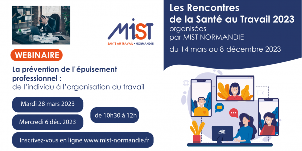RST 2023 :  La prévention de l’épuisement professionnel (webinaire) - 6/12/2023 - Évènements de MIST Normandie